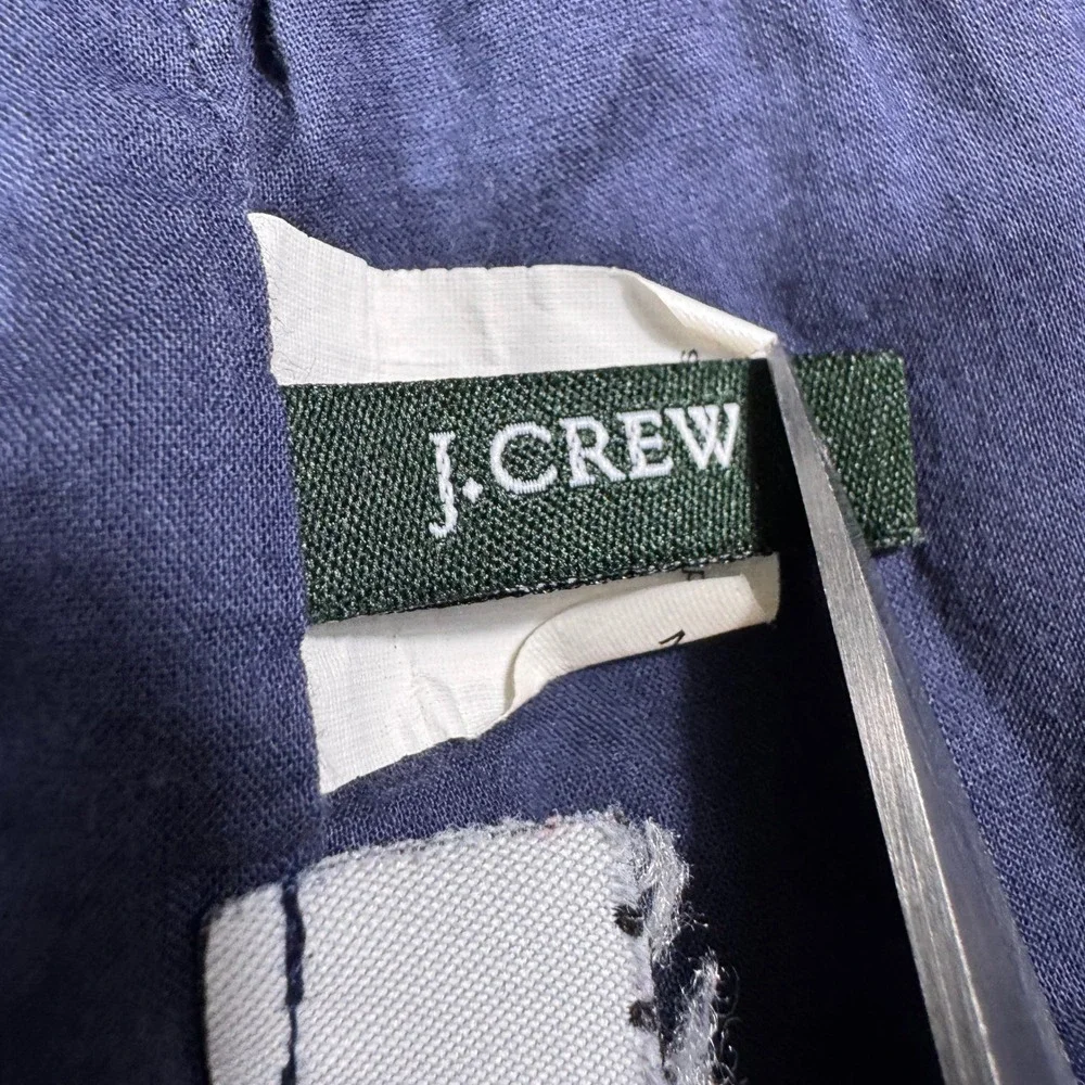 J.Crew Navy Blue Burnout Floral Skirt Wide Waistband Flared Mini Small‎